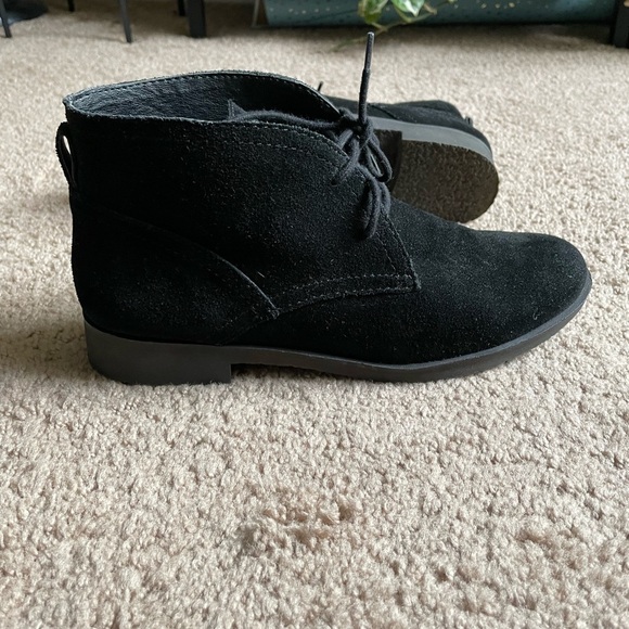 Lucky Brand Leather Suede Black Lace Up Ankle Booties - Picture 4 of 10
